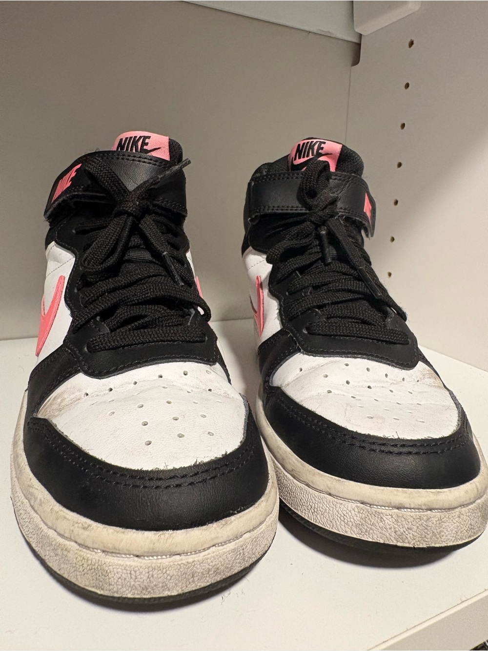 Nike Kids Black, White & Pink High-Top Sneakers